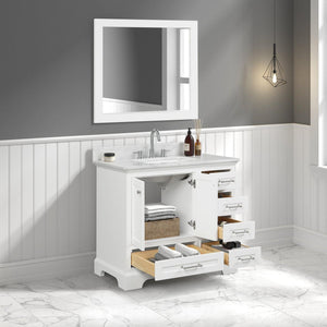Blossom Copenhagen 36" 2-Door 5-Drawer Matte White Freestanding Solid Wood Single Vanity Base