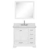 Blossom Copenhagen 36" 2-Door 5-Drawer Matte White Freestanding Solid Wood Single Vanity Base
