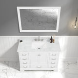 Blossom Copenhagen 48" 2-Door 9-Drawer Matte White Freestanding Solid Wood Double Vanity Base