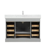 Blossom Copenhagen 48" 2-Door 9-Drawer Metal Gray Freestanding Solid Wood Double Vanity Base