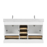 Blossom Copenhagen 60" 4-Door 6-Drawer Matte White Freestanding Solid Wood Double Vanity Base