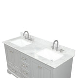Blossom Copenhagen 60" 4-Door 6-Drawer Metal Gray Freestanding Solid Wood Double Vanity Base
