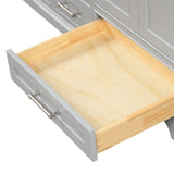 Blossom Copenhagen 60" 4-Door 6-Drawer Metal Gray Freestanding Solid Wood Double Vanity Base