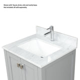 Blossom CT5 2422 03 1813 24" x 22" White Carrara Marble Vanity Top With Single Sink Hole And Backsplash