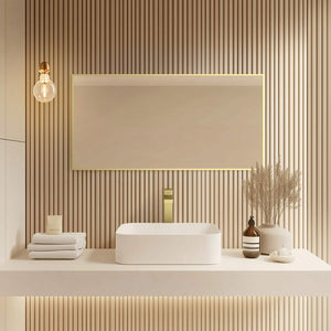 Blossom FM1 18"x36" Brush Gold Sleek Durable Metal Framed Mirror