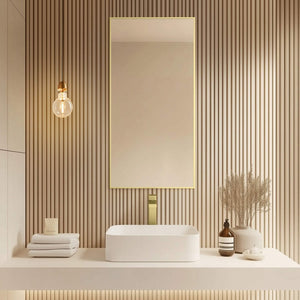 Blossom FM1 18"x36" Brush Gold Sleek Durable Metal Framed Mirror