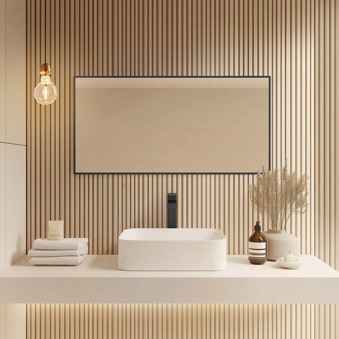 Blossom FM1 18"x36" Matte Black Rectangular Sleek Durable Metal Framed Mirror
