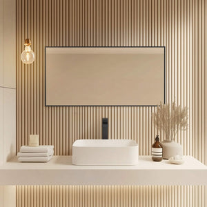 Blossom FM1 18"x36" Matte Black Rectangular Sleek Durable Metal Framed Mirror