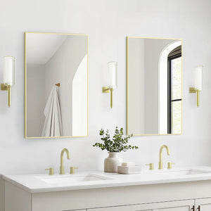 Blossom FM1 24"x36" Brush Gold Rectangular Sleek Durable Metal Framed Mirror