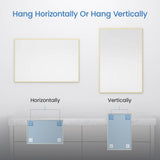 Blossom FM1 24"x36" Brush Gold Rectangular Sleek Durable Metal Framed Mirror