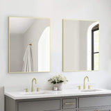 Blossom FM1 30"x36" Brush Gold Rectangular Sleek Durable Metal Framed Mirror