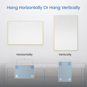 Blossom FM1 30"x36" Brush Gold Rectangular Sleek Durable Metal Framed Mirror