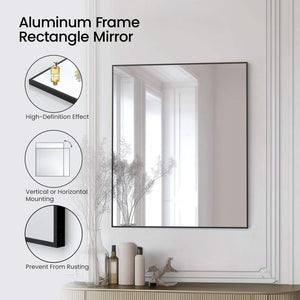 Blossom FM1 30"x36" Matte Black Rectangular Sleek Durable Metal Framed Mirror