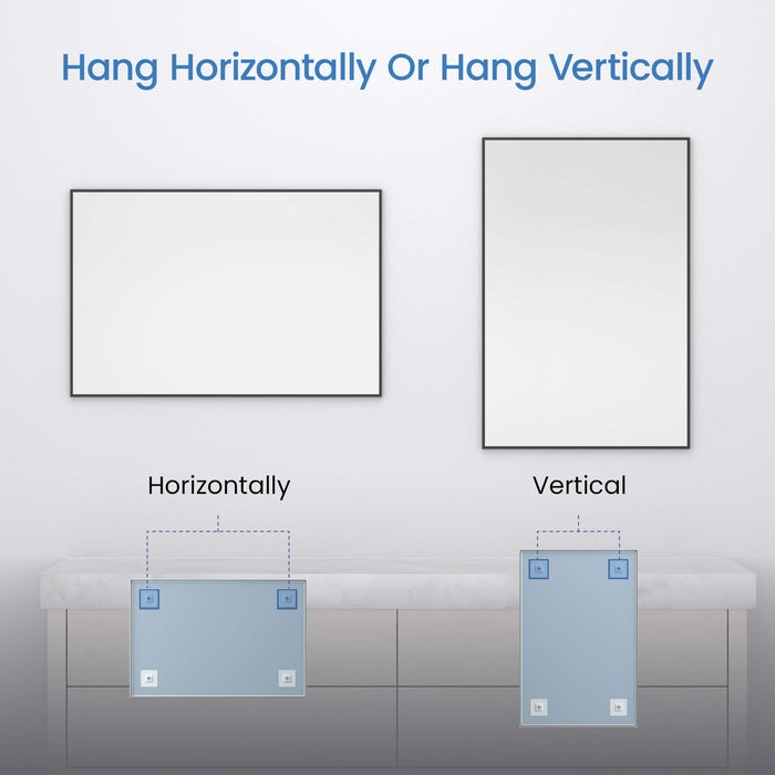 Blossom FM1 30"x36" Matte Black Rectangular Sleek Durable Metal Framed Mirror