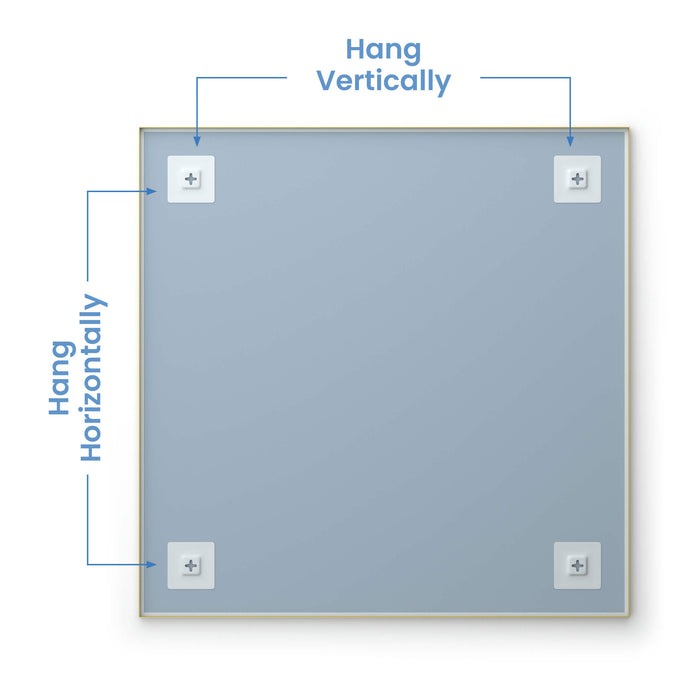 Blossom FM1 36"x36" Brush Gold Rectangular Sleek Durable Metal Framed Mirror