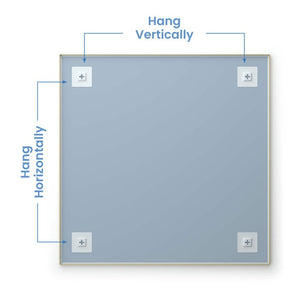 Blossom FM1 36"x36" Brush Gold Rectangular Sleek Durable Metal Framed Mirror