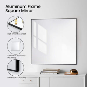Blossom FM1 36"x36" Matte Black Rectangular Sleek Durable Metal Framed Mirror
