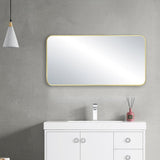 Blossom FM2 18"x36" Brush Gold Square Sleek Durable Metal Framed Mirror