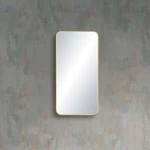 Blossom FM2 18"x36" Brush Gold Square Sleek Durable Metal Framed Mirror