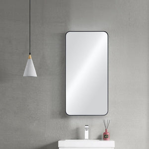 Blossom FM2 18"x36" Matte Black Square Sleek Durable Metal Framed Mirror