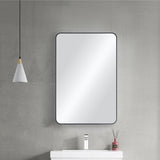 Blossom FM2 24"x36" Matte Black Square Sleek Durable Metal Framed Mirror