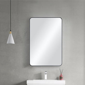 Blossom FM2 24"x36" Matte Black Square Sleek Durable Metal Framed Mirror