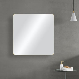 Blossom FM2 30x36" Brush Gold Square Sleek Durable Metal Framed Mirror