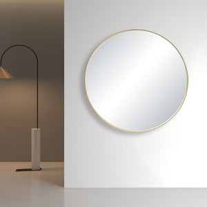 Blossom FM3 28" Brush Gold Round Sleek Durable Metal Framed Mirror