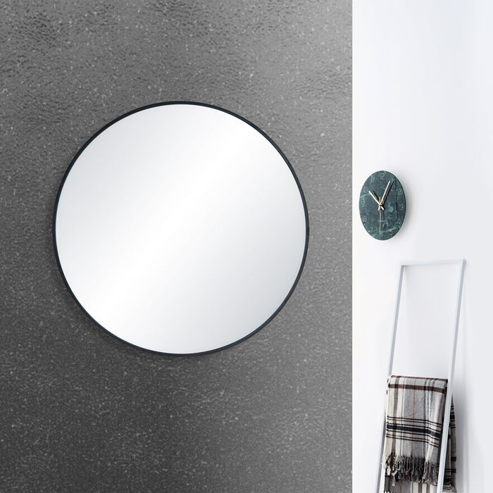 Blossom FM3 28" Matte Black Round Sleek Durable Metal Framed Mirror