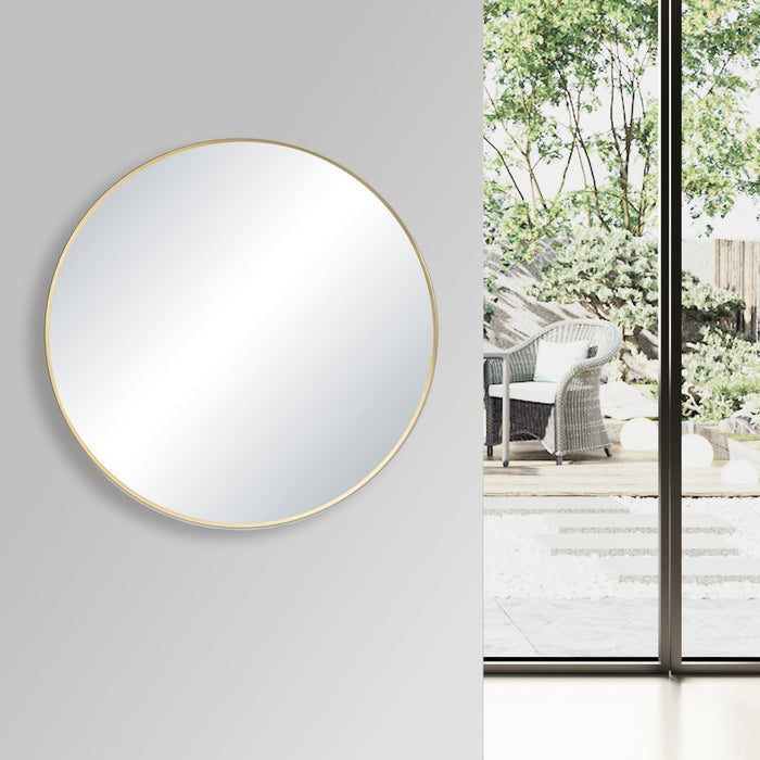 Blossom FM3 32" Brush Gold Round Sleek Durable Metal Framed Mirror