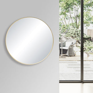 Blossom FM3 32" Brush Gold Round Sleek Durable Metal Framed Mirror