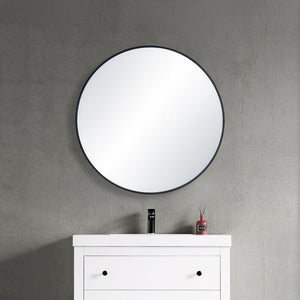 Blossom FM3 36" Matte Black Round Sleek Durable Metal Framed Mirror