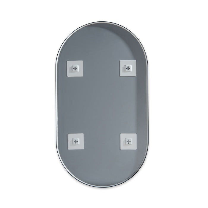 Blossom FM4 20" x 36" Matte Black Oval Sleek Durable Metal Framed Mirror