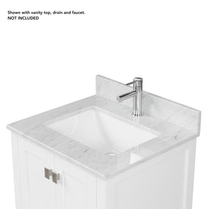 Blossom Geneva 24" 2-Door 1-Drawer Matte White Freestanding Solid Wood Single Vanity Base