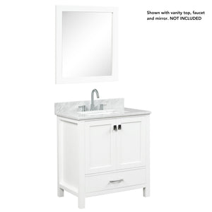 Blossom Geneva 30" 2-Door 1-Drawer Matte White Freestanding Solid Wood Single Vanity Base