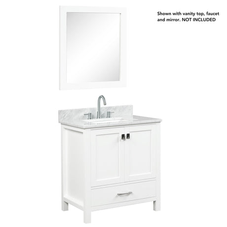 Blossom Geneva 30" 2-Door 1-Drawer Matte White Freestanding Solid Wood Single Vanity Base