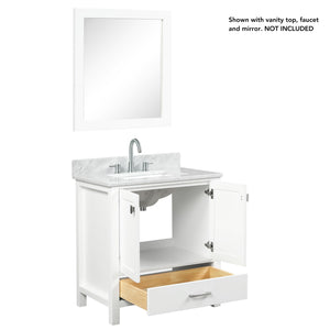 Blossom Geneva 30" 2-Door 1-Drawer Matte White Freestanding Solid Wood Single Vanity Base