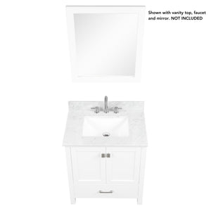 Blossom Geneva 30" 2-Door 1-Drawer Matte White Freestanding Solid Wood Single Vanity Base
