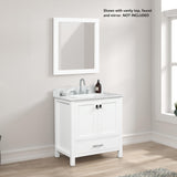 Blossom Geneva 30" 2-Door 1-Drawer Matte White Freestanding Solid Wood Single Vanity Base