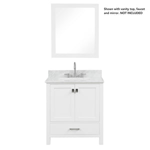 Blossom Geneva 30" 2-Door 1-Drawer Matte White Freestanding Solid Wood Single Vanity Base