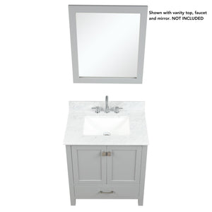 Blossom Geneva 30" 2-Door 1-Drawer Metal Gray Freestanding Solid Wood Single Vanity Base