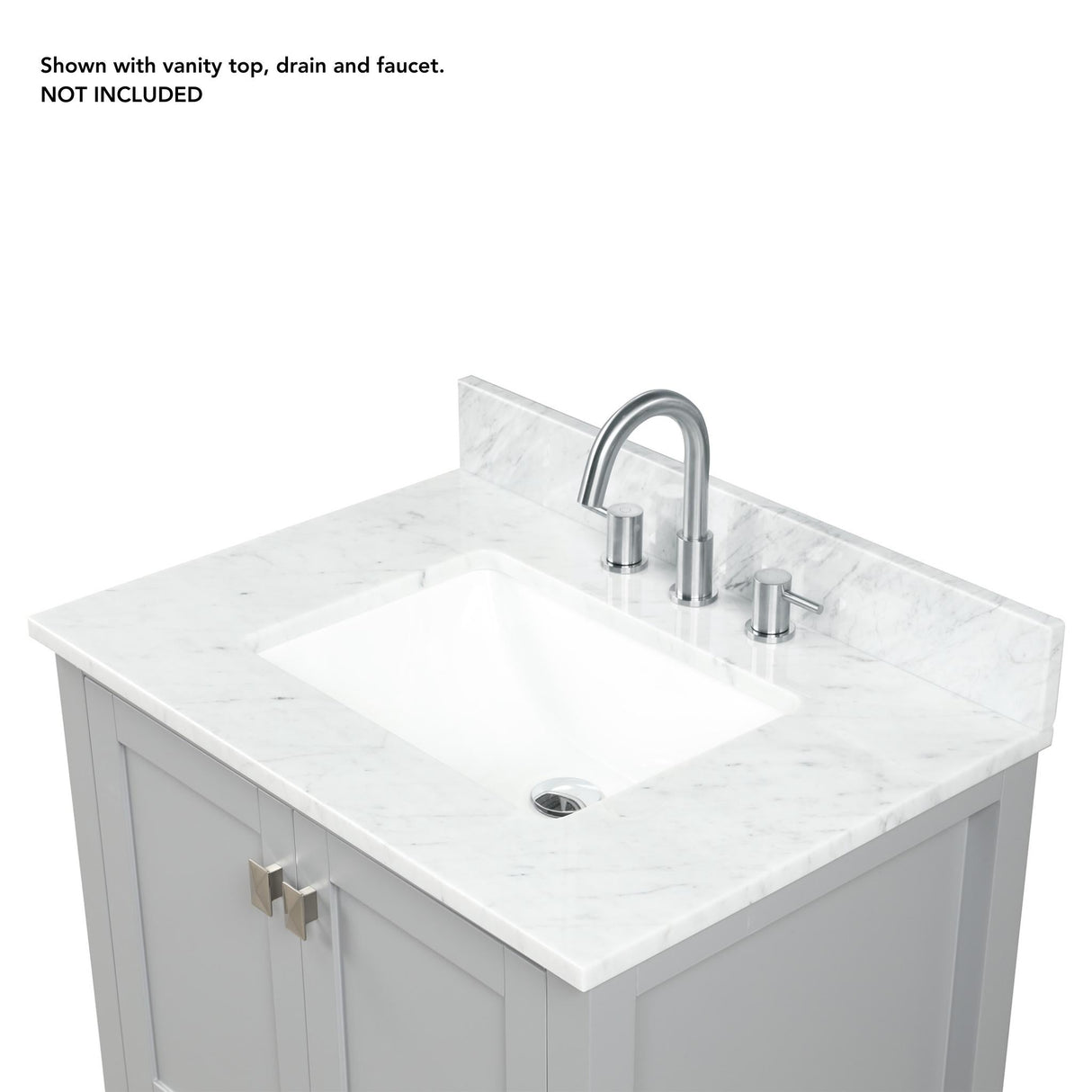 Blossom Geneva 30" 2-Door 1-Drawer Metal Gray Freestanding Solid Wood Single Vanity Base