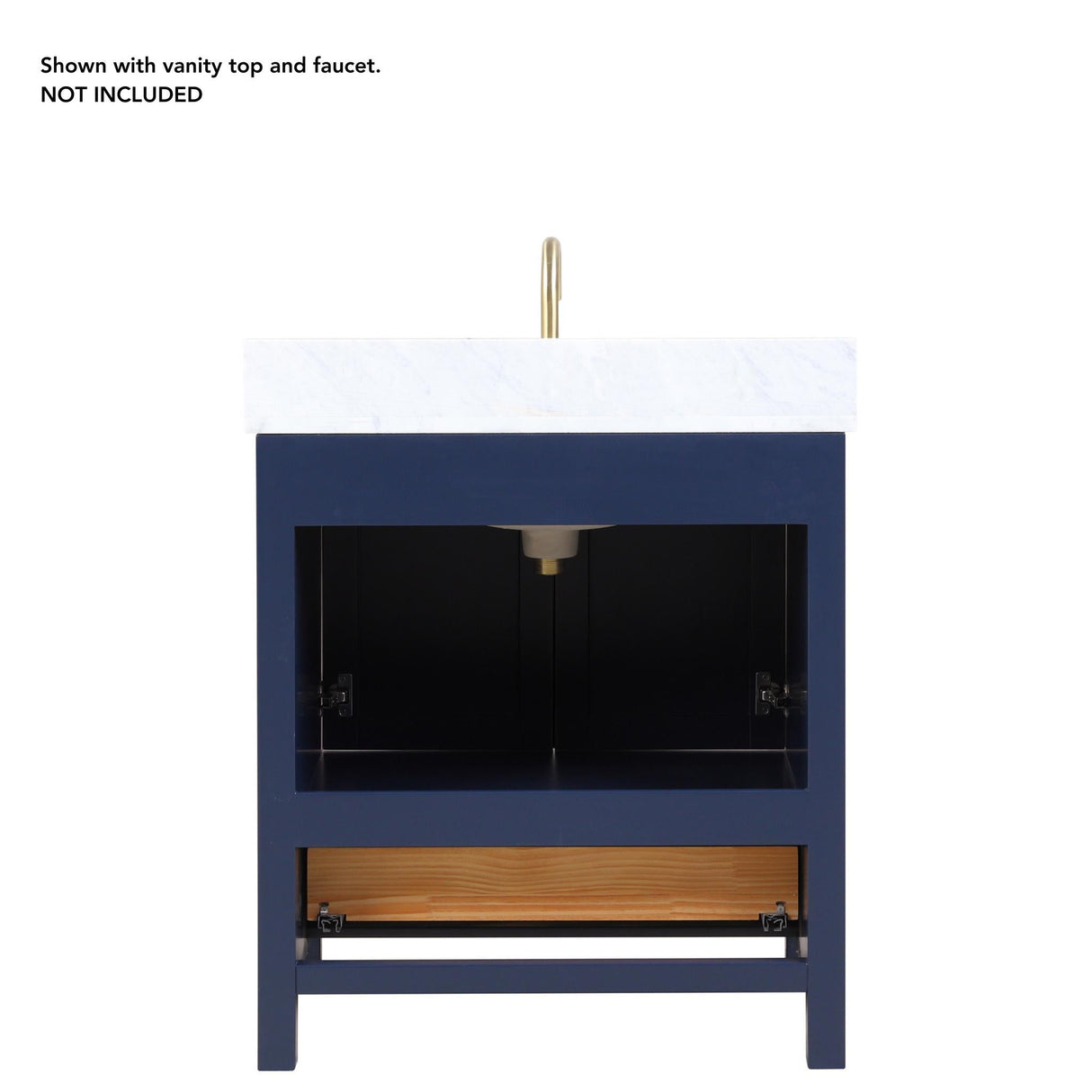 Blossom Geneva 30" 2-Door 1-Drawer Navy Blue Freestanding Solid Wood Single Vanity Base