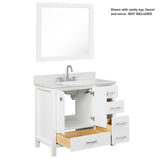Blossom Geneva 36" 2-Door 5-Drawer Matte White Freestanding Solid Wood Single Vanity Base