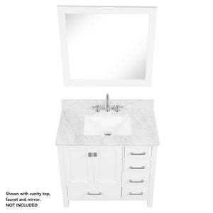 Blossom Geneva 36" 2-Door 5-Drawer Matte White Freestanding Solid Wood Single Vanity Base