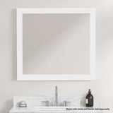 Blossom Geneva 36" x 32" Matte White Wall-Mounted Rectangle Framed Mirror