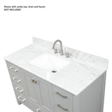 Blossom Geneva 48" 2-Door 9-Drawer Metal Gray Freestanding Solid Wood Double Vanity Base