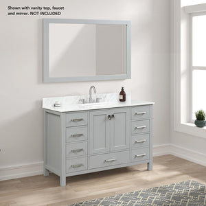Blossom Geneva 48" 2-Door 9-Drawer Metal Gray Freestanding Solid Wood Double Vanity Base