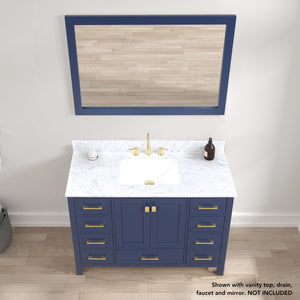 Blossom Geneva 48" 2-Door 9-Drawer Navy Blue Freestanding Solid Wood Double Vanity Base