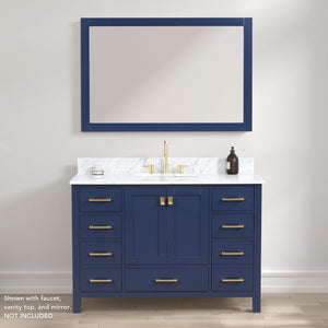 Blossom Geneva 48" 2-Door 9-Drawer Navy Blue Freestanding Solid Wood Double Vanity Base